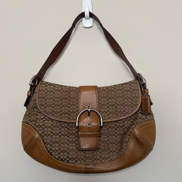 Coach Handbags - Coach 6808 Vintage Soho Tan Leather and Signature C Canvas Shoulder Tote Bag